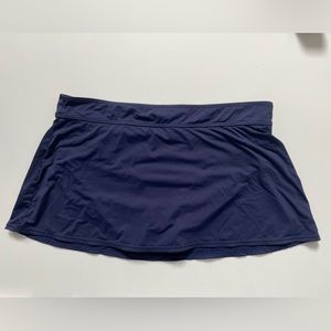Anne Cole Swim Skirt Skort Navy Blue 16 W Stretchy Fabric